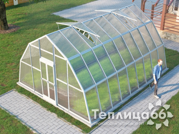 Теплица Рада Иткуль из поликарбоната, 4,5х6 метров, белая